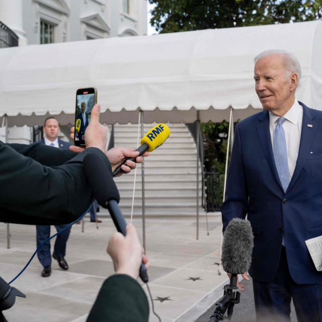 &lt;p&gt;US President Joe Biden speaks to the media prior to boarding Marine One and departing from the South Lawn of the White House in Washington, DC, on February 24, 2023. - The President is travelling to Wilmington, Delaware for the weekend. (Photo by SAUL LOEB/AFP)&lt;/p&gt;
