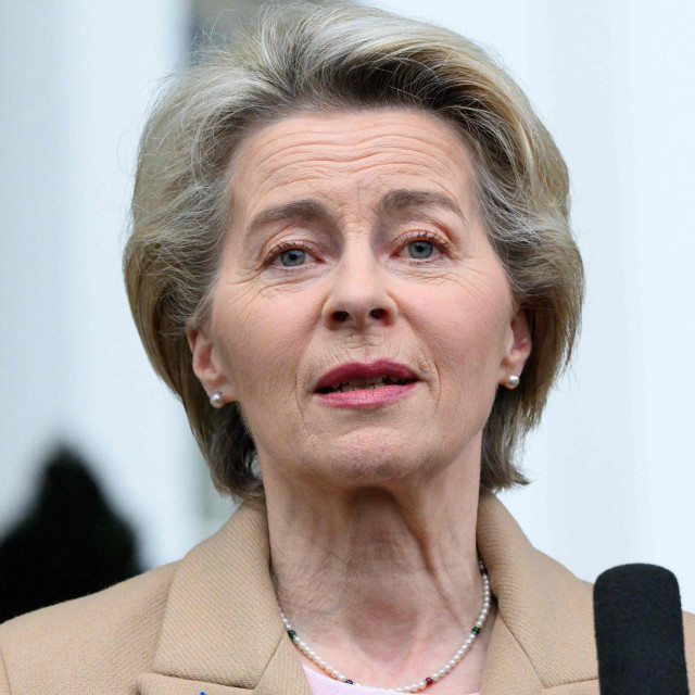 &lt;p&gt;European Commission President Ursula von der Leyen speaks to reporters outside of the West Wing following a meeting with US President Joe Biden at the White House in Washington, DC, on March 10, 2023. (Photo by MANDEL NGAN/AFP)&lt;/p&gt;