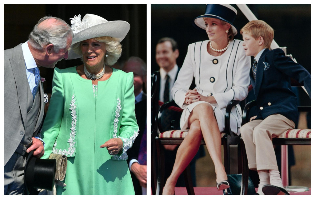 &lt;p&gt;Kralj George i Camilla, desno: pokojna princeza Diana sa sinom Harryjem&lt;/p&gt;