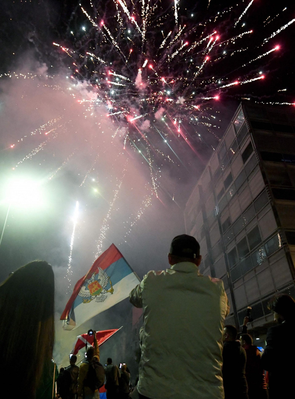 &lt;p&gt;Supporters of newly-elected president of Montenegro, Jakov Milatovic, celebrate his victory with fireworks after the second round of the presidential election in the capital Podgorica, on April 2, 2023. - Montenegrins voted during a final presidential contest, pitting the Adriatic nation‘s longest serving leader, Milo Djukanovic against Jakov Milatovic, a relative newcomer on country‘s political scene. (Photo by SAVO PRELEVIC/AFP)&lt;/p&gt;