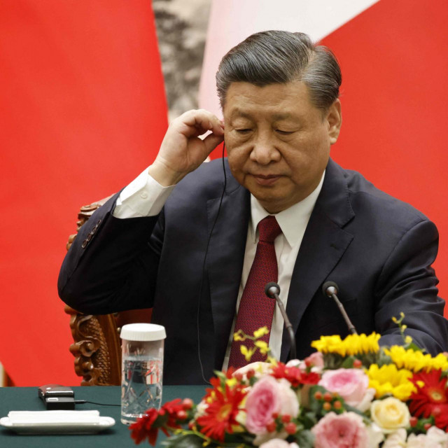 &lt;p&gt;China�s President Xi Jinping attends a joint press conference with French President Emmanuel Macron (not pictured) in Beijing on April 6, 2023. (Photo by LUDOVIC MARIN/AFP)&lt;/p&gt;