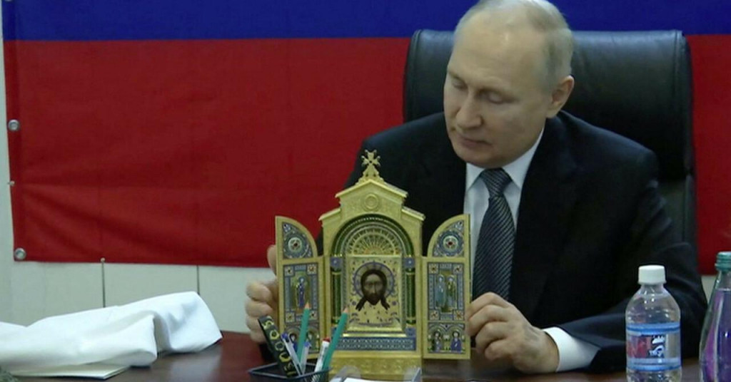 &lt;p&gt;Vladimir Putin tijekom predstavljanja ikone&lt;/p&gt;