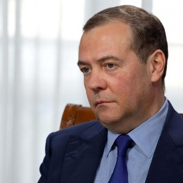 &lt;p&gt;8149609 24.03.2022 Dmitry Medvedev, Chairman of the United Russia Party, Deputy Chairman of the Russian Security Council, speaks during an interview to Elena Glushakova, the deputy director of the main directorate of information of the Rossiya Segodnya international news agency, and RT (Russia Today) correspondent Ilya Petrenko at the Gorki residence, outside Moscow, Russia. Ekaterina Shtukina/Sputnik (Photo by Ekaterina Shtukina/Sputnik/Sputnik via AFP)&lt;/p&gt;