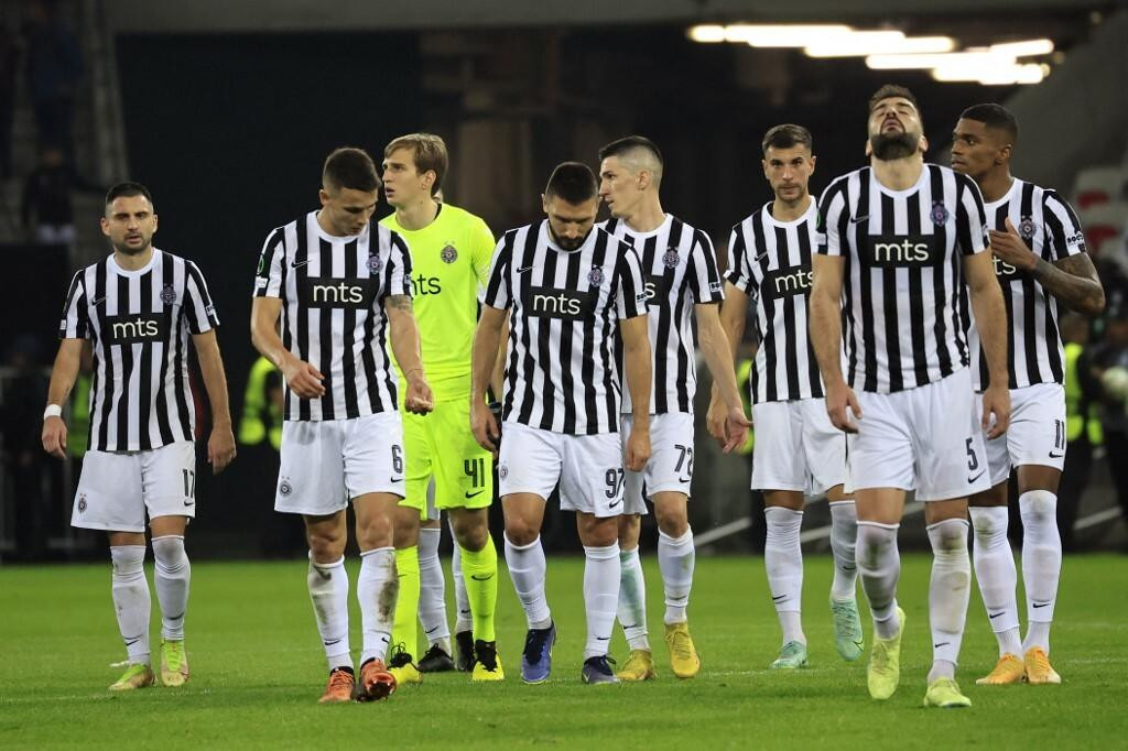 &lt;p&gt;Partizan‘s players react at the end of the UEFA Conference League Group D football match between Nice (FRA) and Partizan Belgrade (SRB) at The Stade de Nice in Nice, southern France on October 27, 2022. (Photo by Valery HACHE/AFP)&lt;/p&gt;