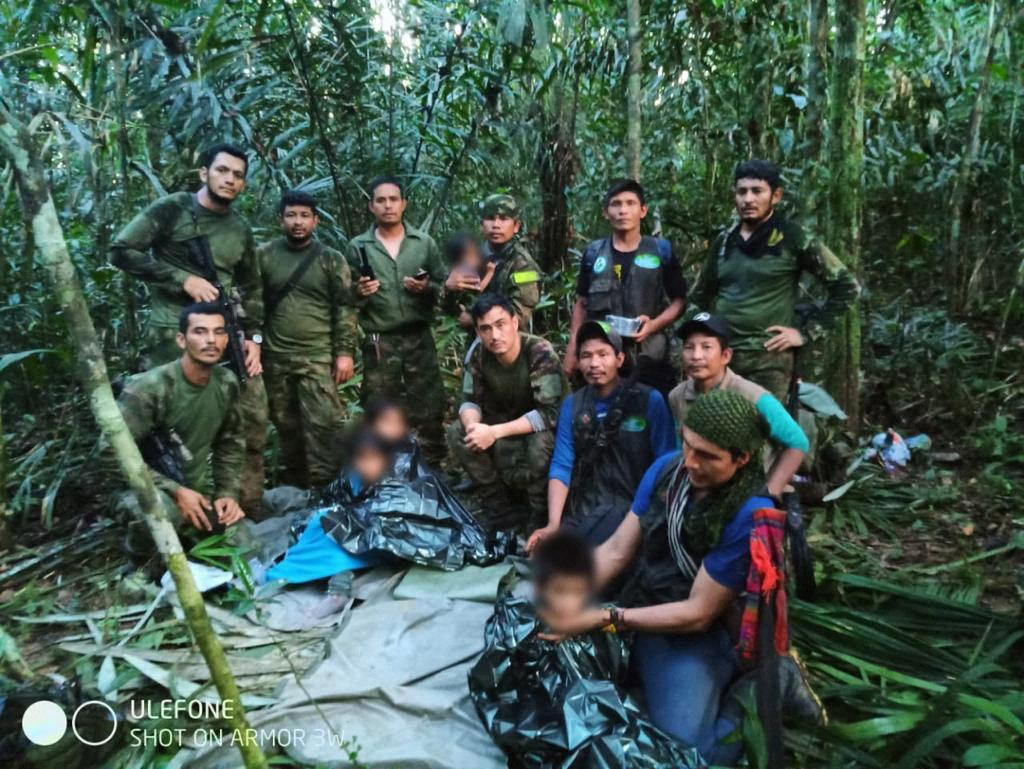 &lt;p&gt;In this handout picture released by the Colombian Presidency members the Army pose four Indigenous children after spending more than a month lost in the Colombian Amazon rainforest following a small plane crash, in Colombia‘s Guaviare jungle on June 9, 2023. Four Indigenous children were found alive Friday after spending more than a month lost in the Colombian Amazon rainforest following a small plane crash that triggered a massive rescue operation, the country‘s President Gustavo Petro said. (Photo by Handout/Colombian Presidency/AFP)/RESTRICTED TO EDITORIAL USE - MANDATORY CREDIT ”AFP PHOTO/Colombian Presidency” - NO MARKETING - NO ADVERTISING CAMPAIGNS - DISTRIBUTED AS A SERVICE TO CLIENTS&lt;/p&gt;