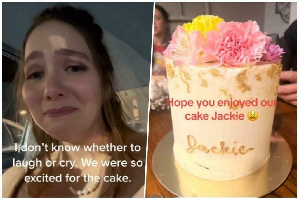 &lt;p&gt;Očajna mladenka čija je torta otišla stanovitoj Jackie kojoj je originalno bila namijenjena torta desno&lt;/p&gt;