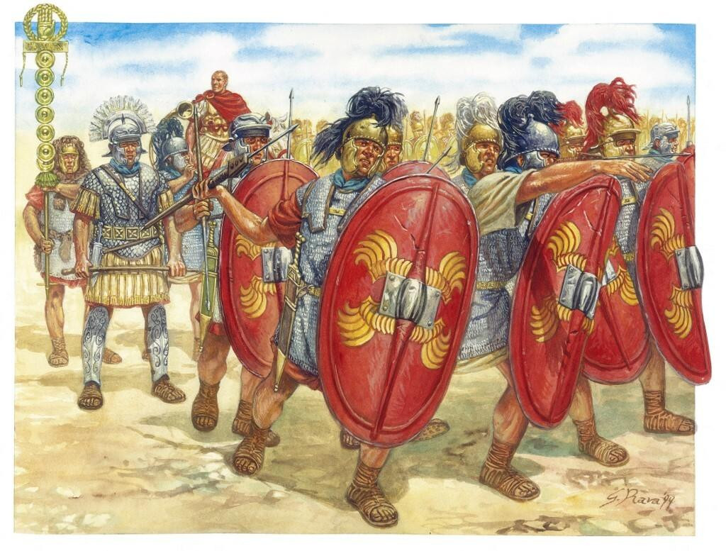 &lt;p&gt;Rimski legionari poznati su po svojoj vojničkoj vještini, do koje se dolazilo zahtjevnom selekcijom i obukom, ilustracija Giuseppea Rave&lt;/p&gt;