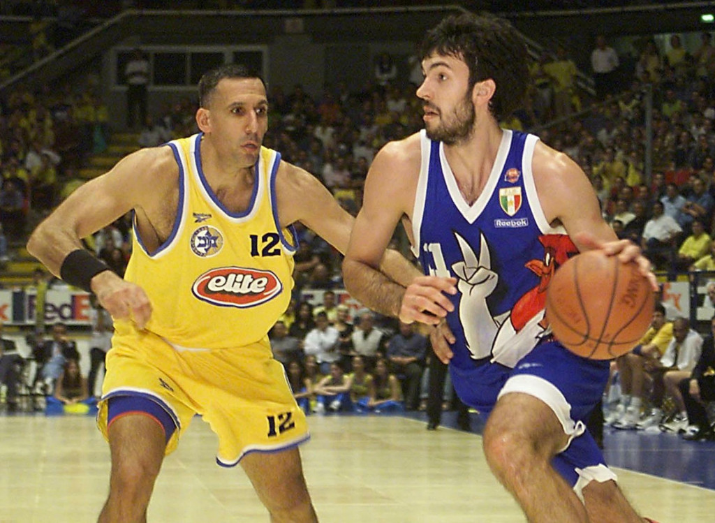 &lt;p&gt;Andrea Meneghin of Varese Roosters from Italy works his way past Doron Jamche of Maccabi Tel Aviv in the first round of the European Champions League Group 3 match played in Tel Aviv 18 November 1999. (ELECTRONIC IMAGE) (Photo by SVEN NACKSTRAND/AFP)&lt;/p&gt;