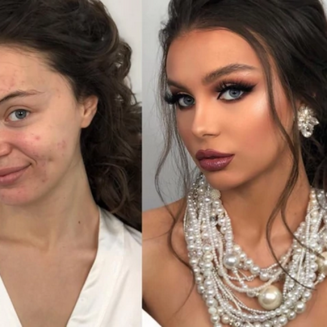 &lt;p&gt;Ista mladenka prije i poslije šminkanja&lt;/p&gt;