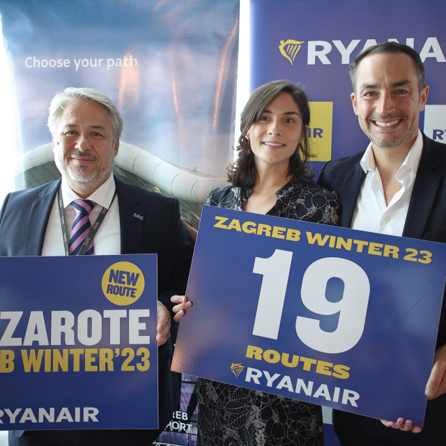 &lt;p&gt;Huseyin Bahadir Bedir, Alienor Therouanne i Jason McGuinness na predstavljanju Ryanairova zimskog reda letenja&lt;/p&gt;