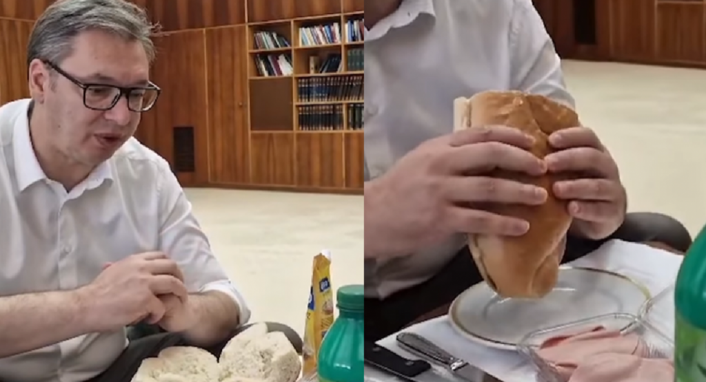 &lt;p&gt;Aleksandar Vučić pred navodno omiljenim sendvičem s parizerom i pola kruha&lt;/p&gt;