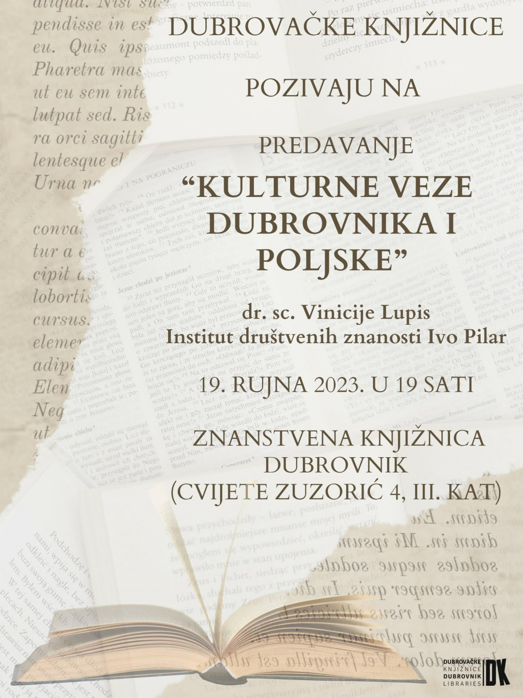 &lt;p&gt;Znanstveno predavanje Vinicija Lupisa o kulturnim vezama Dubrovnika i Poljske&lt;/p&gt;