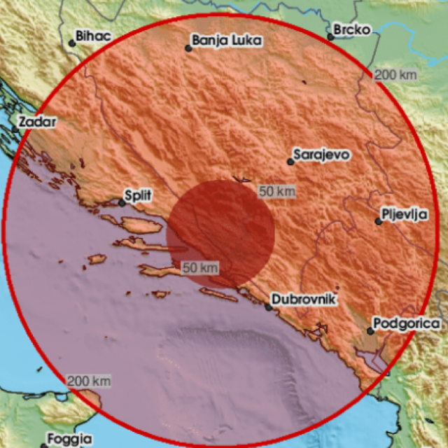 &lt;p&gt;Epicentar potresa bio je u istočnoj Hercegovini, kod grada Stoca&lt;/p&gt;