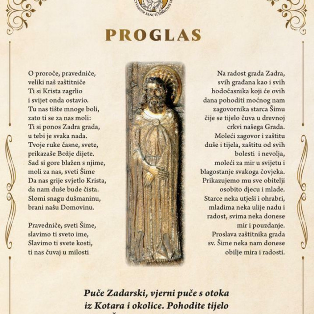 <p>Proglas sv. &Scaron;ime</p>