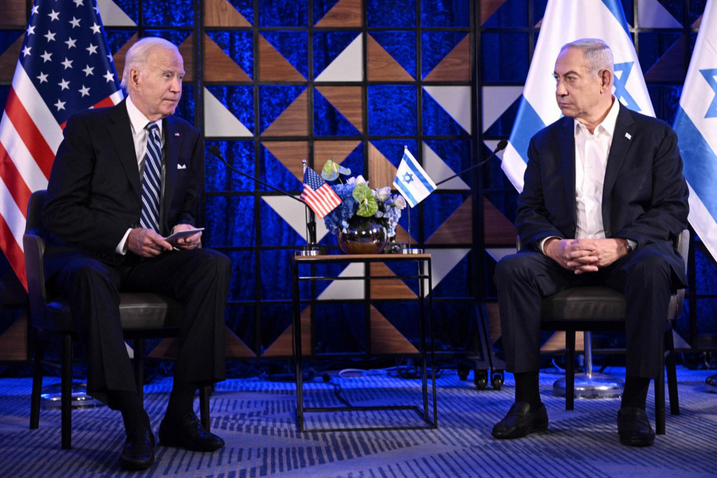 &lt;p&gt; Joe Biden i Benjamin Netanyahu na konferenciji za novinare u Tel Avivu &lt;/p&gt;
