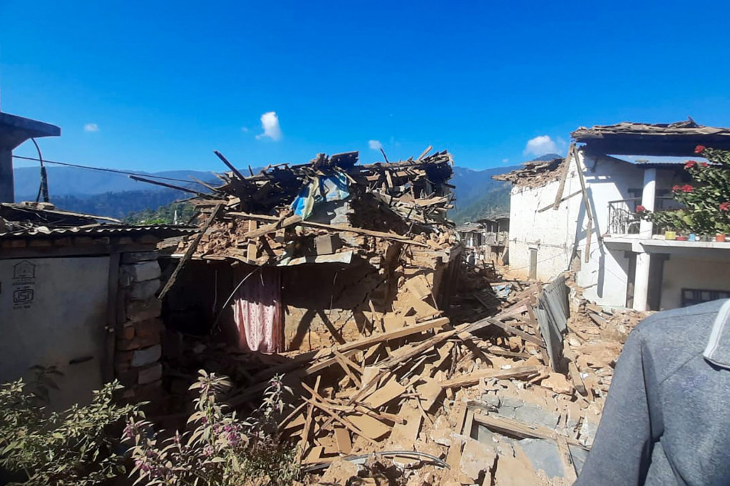 &lt;p&gt;Damaged houses lie in ruins, in the aftermath of an earthquake at Pipaldanda village of Jajarkot district on November 4, 2023.&lt;/p&gt;