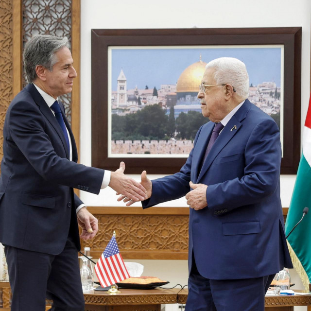 &lt;p&gt;Antony Blinken se rukuje s palestinskim predsjednikom Mahmudom Abbasom. Zapadna je obala za sada relativno mirna&lt;/p&gt;

&lt;p&gt; &lt;/p&gt;