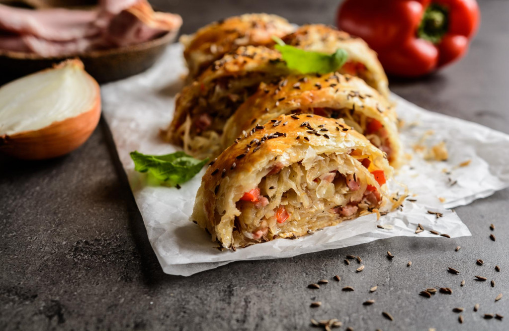 &lt;p&gt;Savory strudel stuffed with sour cabbage, bacon, red pepper and onion&lt;/p&gt;