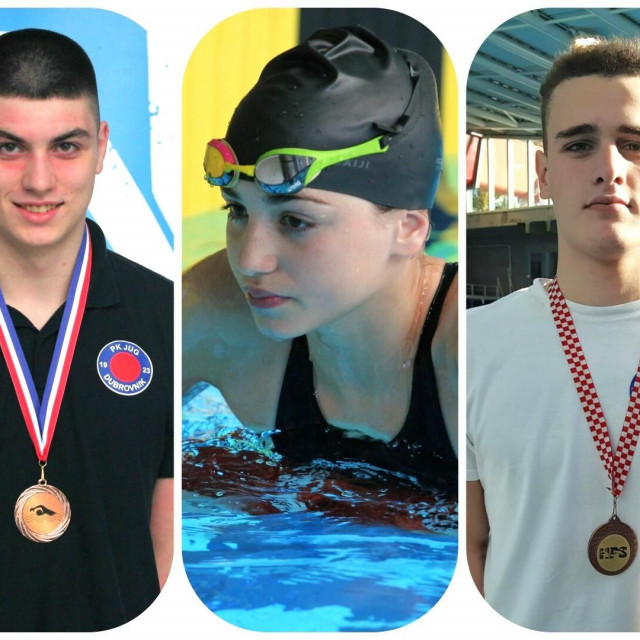 &lt;p&gt;Juraj Barčot, Lara Šurković i Andrej Stojanovski - članovi Plivačkog kluba Jug na pobjedničkom postolju PH u malim bazenima 2023. godine&lt;/p&gt;