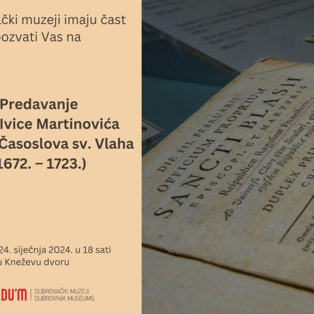 &lt;p&gt;Predavanje dr.sc. Ivice Martinovića ”Geneza Časoslova sv. Vlaha (1672. – 1723.)”&lt;/p&gt;