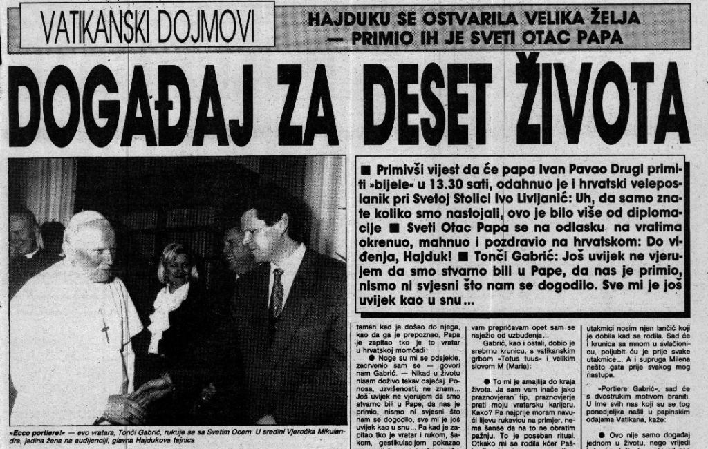 &lt;p&gt;Hajduk kod pape Ivana Pavla II&lt;/p&gt;
