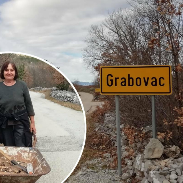 &lt;p&gt;Na ulazu u Grabovac - selo u kome uglavnom žive umirovljenici; u krugu: Marija Roščić&lt;/p&gt;