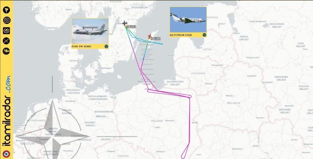 &lt;p&gt;Putanje švedskih izvidničkih zrakoplova u ELINT misiji&lt;/p&gt;