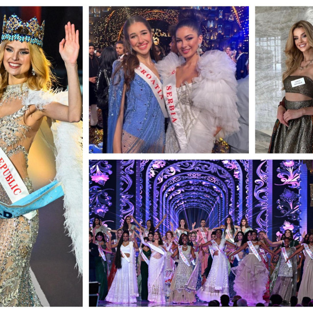 &lt;p&gt;Izbor za Miss Svijeta: okrunjena je Čehinja (lijevo i desno gore). Hrvatsku je predstavljala Lucija Begić (gore u sredini u društvu Miss Srbije)&lt;/p&gt;