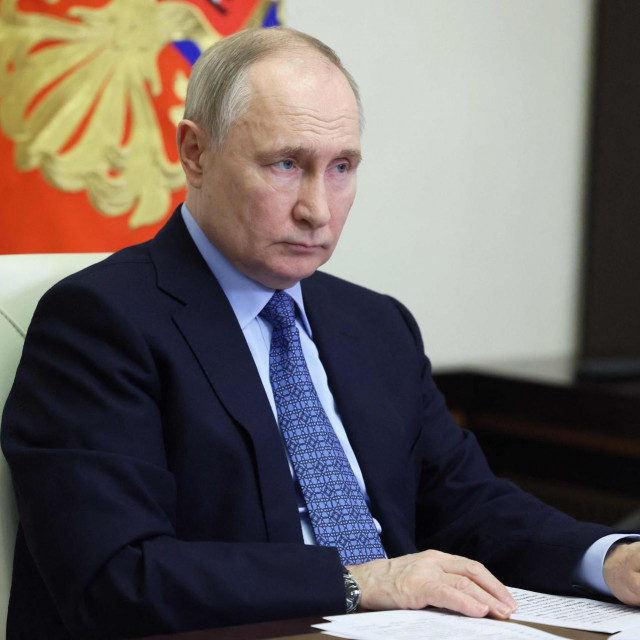 &lt;p&gt;In this pool photograph distributed by the Russian state agency Sputnik, Russia‘s President Vladimir Putin chairs a meeting on the development of year-round resorts via a videoconference at the Novo-Ogaryovo state residence, outside Moscow, on March 28, 2024. (Photo by Mikhail METZEL/POOL/AFP)&lt;/p&gt;