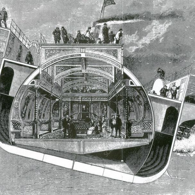 &lt;p&gt;Salon dimenzija 20x10 metara je bio odvojen i opremljen protuutezima kako bi ga se izoliralo od trupa broda koji se valja&lt;/p&gt;