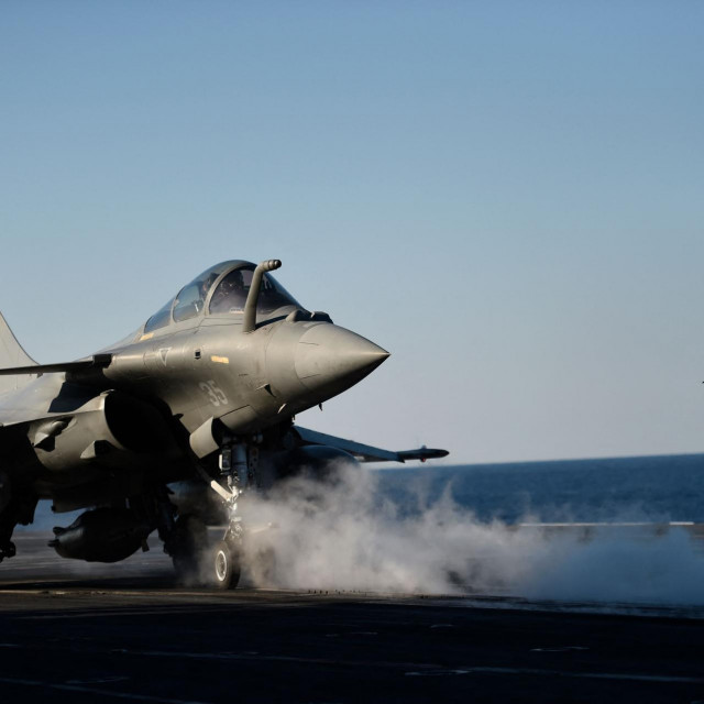&lt;p&gt;(FILES) A French Rafale fighter jet takes off from the deck of France‘s aircraft carrier Charles-de-Gaulle operating in the eastern Mediterranean Sea on December 9, 2016, as part of an international coalition against the Islamic State (IS) group. The aircraft carrier Charles-de-Gaulle, flagship of the French fleet, will come under operational control of NATO for the first time for a 15-day mission in the Mediterranean, a symbol of Paris‘ reinforced commitment to the Atlantic Alliance against Russia. (Photo by STEPHANE DE SAKUTIN/POOL/AFP)&lt;/p&gt;