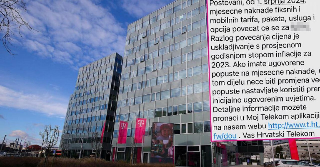 &lt;p&gt;Zgrada Hrvatskog telekoma i screenshot poruke korisnicima HT-a&lt;/p&gt;