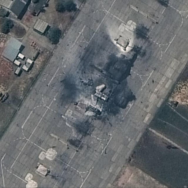 &lt;p&gt;Satelitska slika prikazuje uništene ruske zrakoplove&lt;/p&gt;