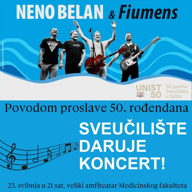 &lt;p&gt;Povodom proslave 50. rođendana Sveučilište u Splitu organizira koncert Nene Belana &amp; Fiumensa&lt;/p&gt;