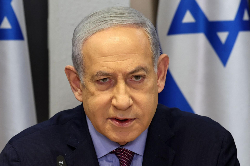 &lt;p&gt;(FILES) In this file picture, Israeli Prime Minister Benjamin Netanyahu chairs a cabinet meeting at the Kirya, which houses the Israeli Ministry of Defence, in Tel Aviv on December 31, 2023. The International Criminal Court‘s prosecutor Karim Khan said on May 20, 2024, that he had applied for arrest warrants for alleged war crimes of top Israeli and Hamas leaders, including Netanyahu and Defence Minister Yoav Gallant. (Photo by ABIR SULTAN/POOL/AFP)&lt;/p&gt;