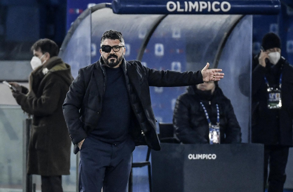 &lt;p&gt;Napoli‘s Italian coach Gennaro Gattuso (C) gestures during the Italian Serie A football match Lazio vs Napoli on December 20, 2020 at the Olympic stadium in Rome. (Photo by Filippo MONTEFORTE/AFP)&lt;/p&gt;