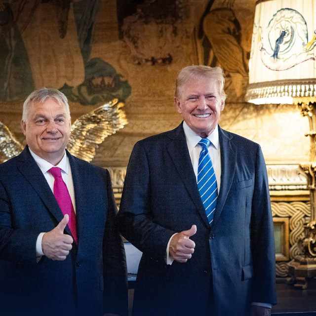 &lt;p&gt;Viktor Orban i Donald Trump na Floridi, od njihovih dignutih palčeva mnogima se diže kosa na glavi&lt;/p&gt;