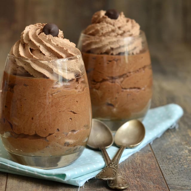 &lt;p&gt;Chocolate mousse in a glasses on a wooden background.&lt;/p&gt;