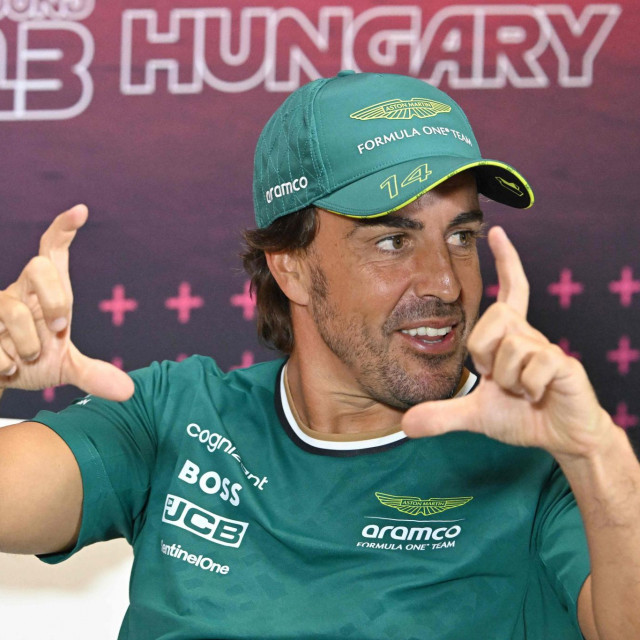 &lt;p&gt;Aston Martin‘s Spanish driver Fernando Alonso reacts during a press conference at the Hungaroring race track in Mogyorod near Budapest on July 18, 2024, ahead of the Formula One Hungarian Grand Prix. (Photo by ATTILA KISBENEDEK/AFP)&lt;/p&gt;