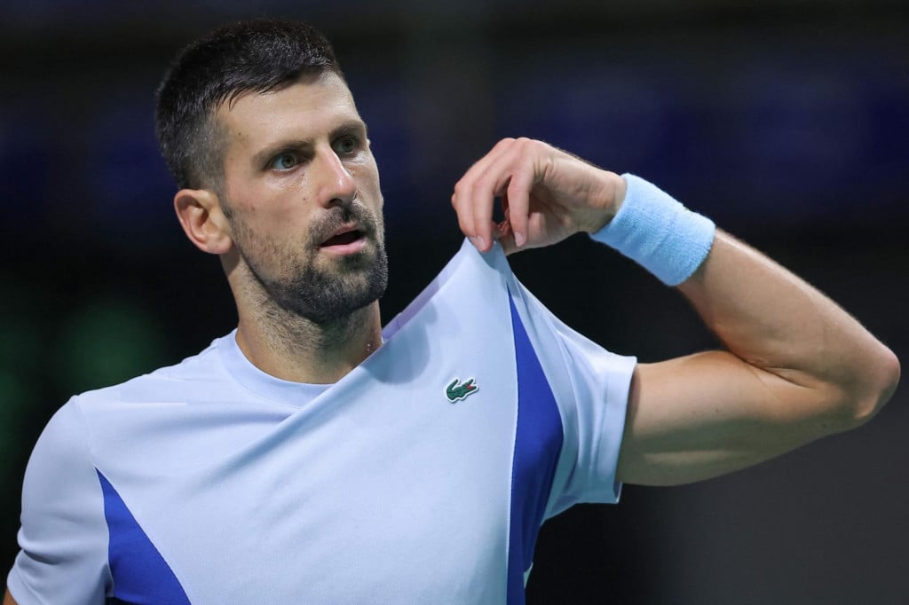 &lt;p&gt;Serbia‘s Novak Djokovic looks on during a tennis training session at the ”Aleksandar Nikolic� hall, ahead of the Davis Cup World Group I Serbia against Greece on September 14 and 15, in Belgrade, on September 11, 2024. (Photo by Marko Djokovic/AFP)&lt;/p&gt;