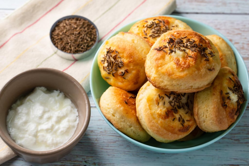 &lt;p&gt;Close up on Cheese Bannocks in plate on rustic wood table copy space&lt;/p&gt;