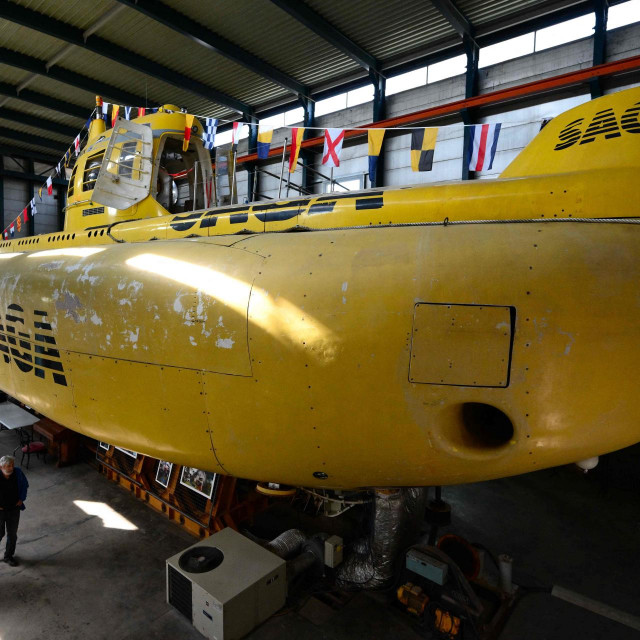 &lt;p&gt;This photograph shows the submarine ”Saga” imagined by former Commandant Jacques Cousteau, in a shed of l‘Estaque, north surbub of Marseille, southern France, on September 20, 2024. An ordinary hangar in a working-class seaside district of Marseille is home to an exceptional vessel: the Saga, the world‘s largest civilian submarine, imagined by Captain Cousteau, has been brought back to life after years of neglect. (Photo by Christophe SIMON/AFP)&lt;/p&gt;