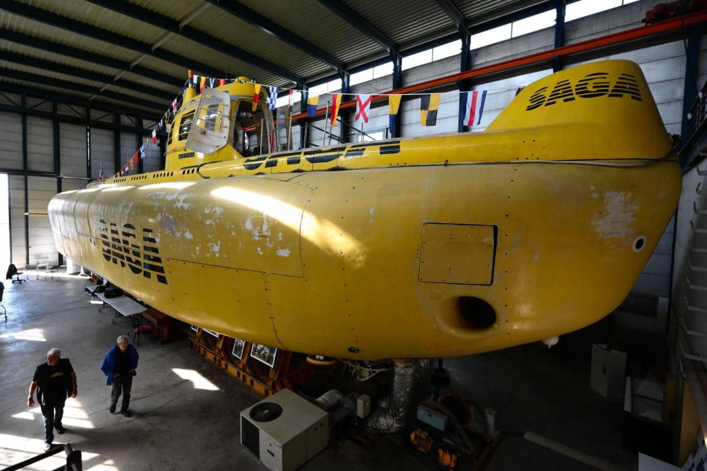 &lt;p&gt;This photograph shows the submarine ”Saga” imagined by former Commandant Jacques Cousteau, in a shed of l‘Estaque, north surbub of Marseille, southern France, on September 20, 2024. An ordinary hangar in a working-class seaside district of Marseille is home to an exceptional vessel: the Saga, the world‘s largest civilian submarine, imagined by Captain Cousteau, has been brought back to life after years of neglect. (Photo by Christophe SIMON/AFP)&lt;/p&gt;