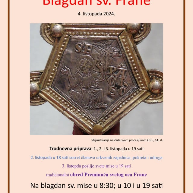 &lt;p&gt;Blagdan sv. Frane&lt;/p&gt;