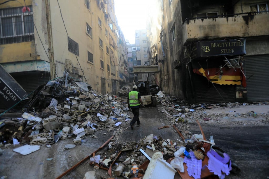 &lt;p&gt;A municipal worker walks amid the rubble stands next to a damaged building in the aftermath of an overnight Israeli strike in Beirut‘s southern suburbs on September 29, 2024. Israel said on September 29 that it was carrying out new air raids against ”dozens” of Hezbollah targets in Lebanon, after killing the Iran-backed group‘s leader, Hassan Nasrallah. (Photo by AFP)&lt;/p&gt;