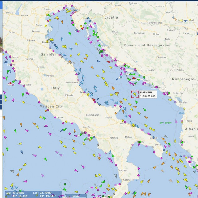 &lt;p&gt;Položaj broda Kathrin u četvrtak oko 12:10 sati&lt;/p&gt;