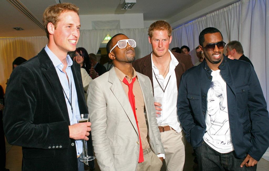 &lt;p&gt;Princ William, Kanye West, princ Harry i Sean Diddy Combs na zabavi nakon koncerta u njihovoj majci, princezi Diani, 1. srpnja 2007. u Londonu&lt;/p&gt;