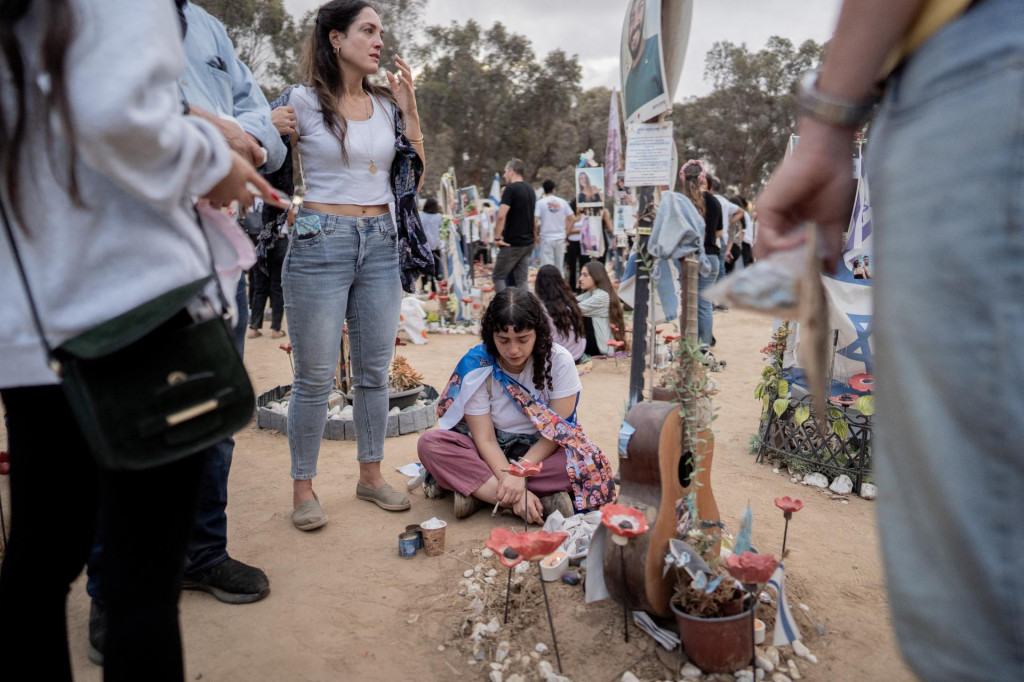 &lt;p&gt;Friends and family of the victims of the Nova music festival massacre gather at the site of the massacre in southern Israel one year after the tragedy. October 7, 2024. (Photo by Dima Vazinovich/Middle East Images/Middle East Images via AFP)&lt;/p&gt;