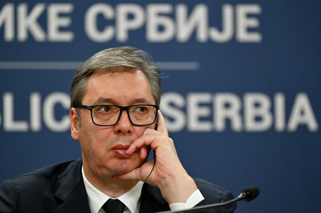 &lt;p&gt;Serbian President Aleksandar Vucic pondres during a joint press conference with his Turkish counterpart following their meeting in Belgrade on October 11, 2024. Erdogan, seeking to boost ties in a region once ruled by the Ottoman Empire, arrived from Albania to Serbia, where Turkey made a diplomatic comeback in 2017 with a landmark visit by Erdogan to Belgrade. (Photo by Andrej ISAKOVIC/AFP)&lt;/p&gt;