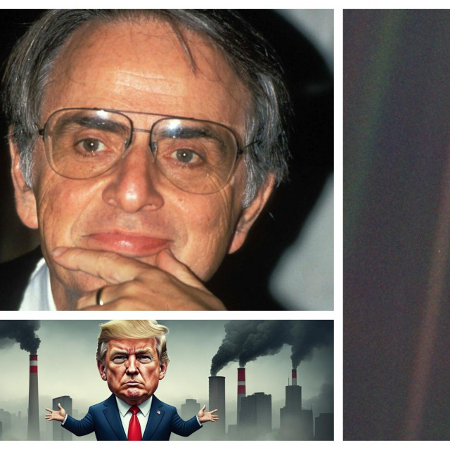 &lt;p&gt;Carl Sagan, Donald Trump i na desnoj fotografiji - planet Zemlja kao blijedoplava točka snimljena iz svemira, iz velike udaljenosti. Nađite je - i našli ste svoj dom&lt;/p&gt;